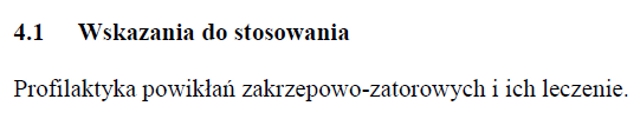 Wskazania wg ChPL