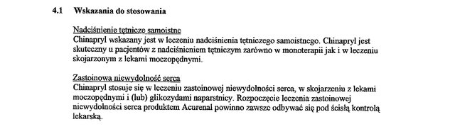 Wskazania wg ChPL