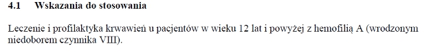 Wskazania wg ChPL