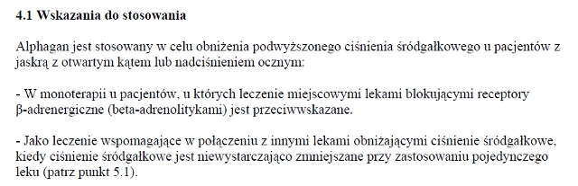 Wskazania wg ChPL