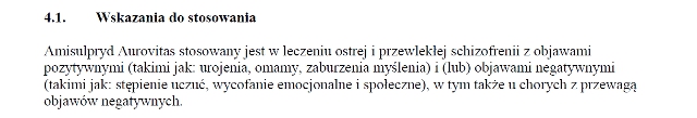 Wskazania wg ChPL