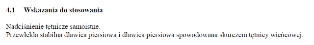 Wskazania wg ChPL