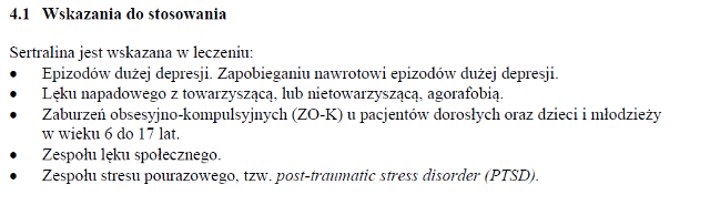 Wskazania wg ChPL