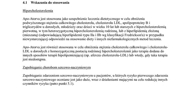Wskazania wg ChPL