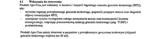 Wskazania wg ChPL