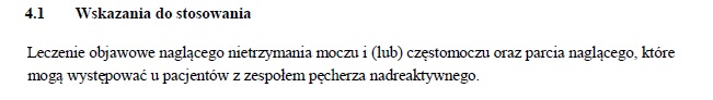 Wskazania wg ChPL