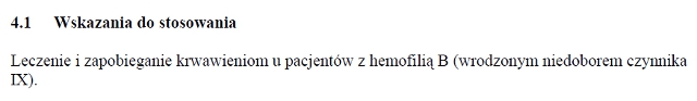 Wskazania wg ChPL