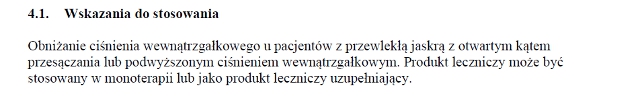 Wskazania wg ChPL