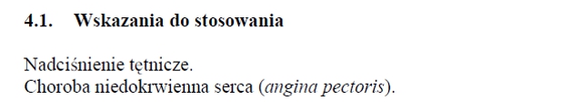 Wskazania wg ChPL