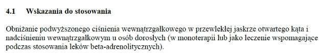 Wskazania wg ChPL