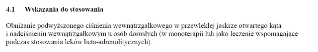 Wskazania wg ChPL