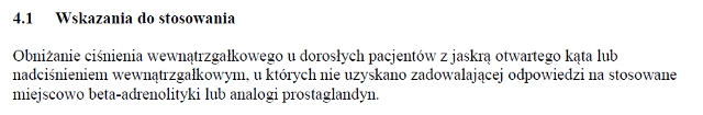 Wskazania wg ChPL