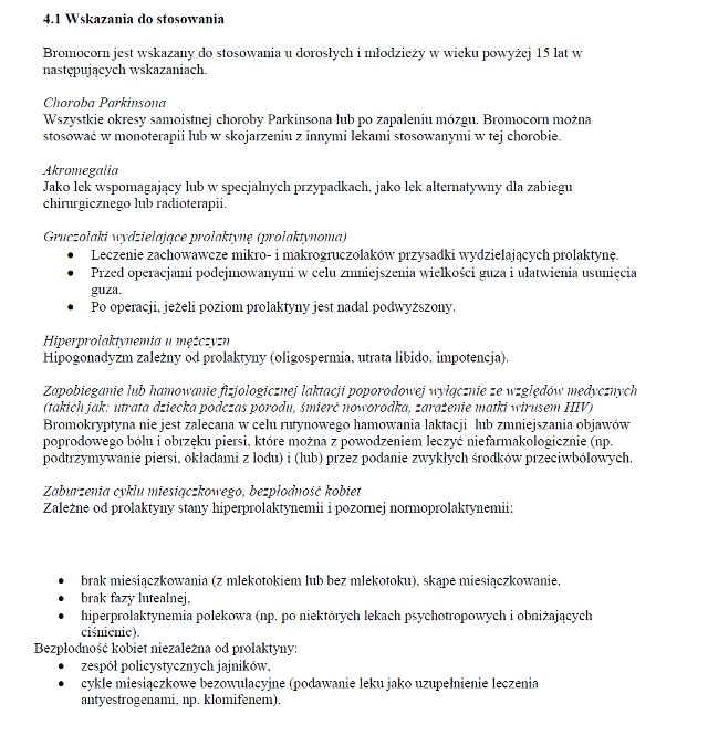 Wskazania wg ChPL