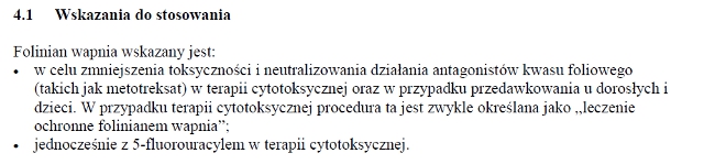 Wskazania wg ChPL