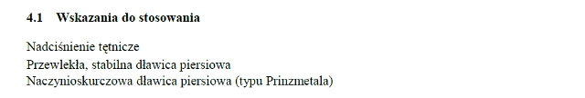 Wskazania wg ChPL