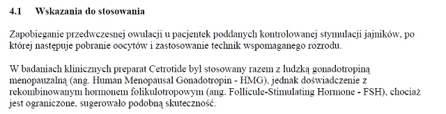 Wskazania wg ChPL