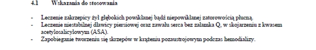 Wskazania wg ChPL