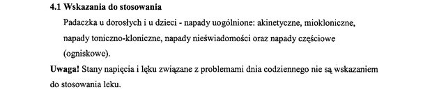Wskazania wg ChPL