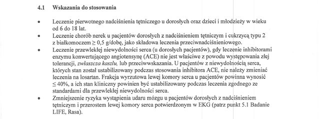 Wskazania wg ChPL