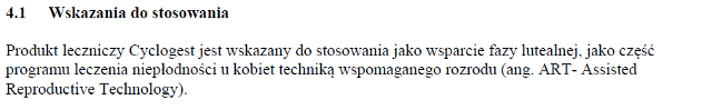 Wskazania wg ChPL