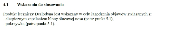 Wskazania wg ChPL