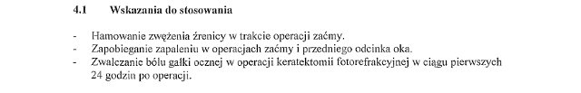 Wskazania wg ChPL