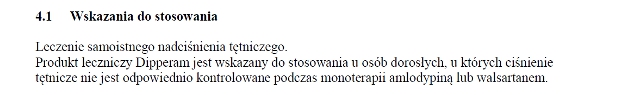 Wskazania wg ChPL