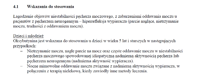 Wskazania wg ChPL