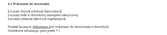 Wskazania wg ChPL
