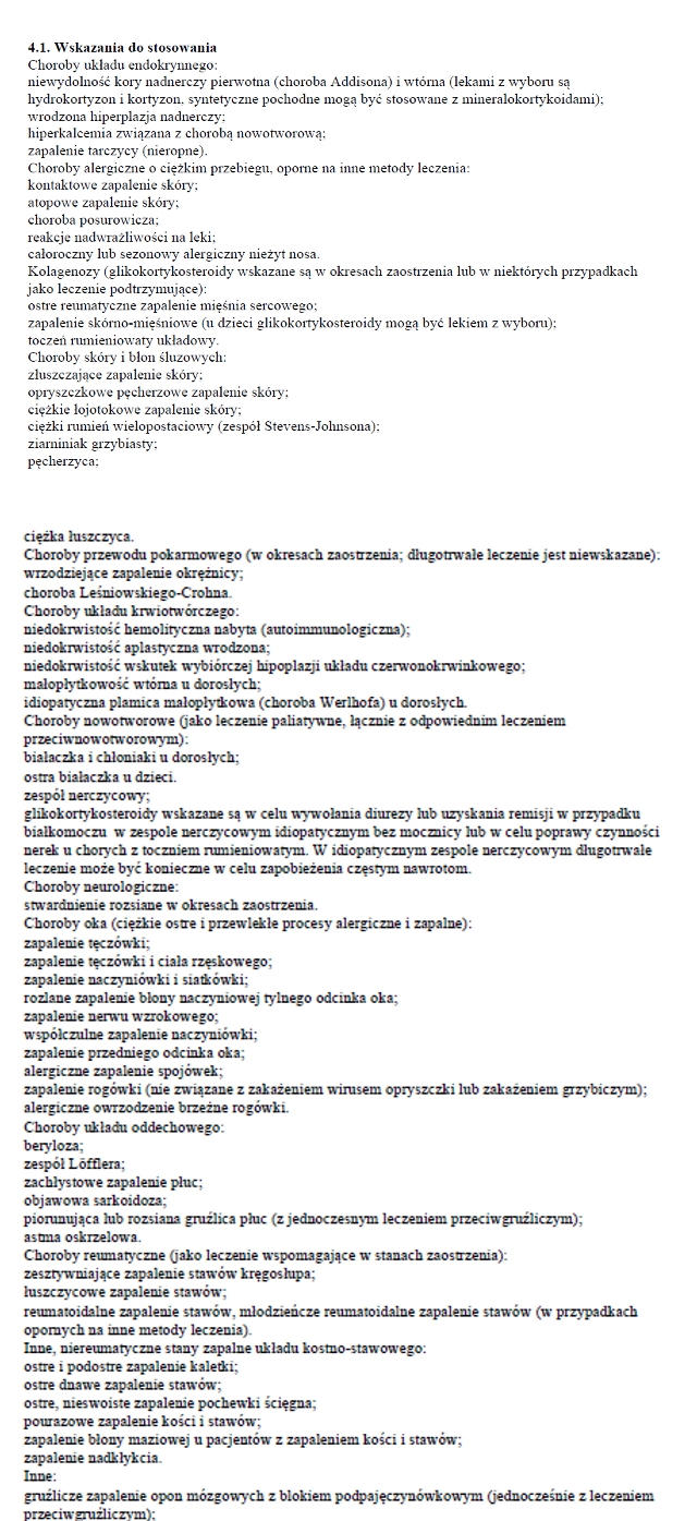Wskazania wg ChPL
