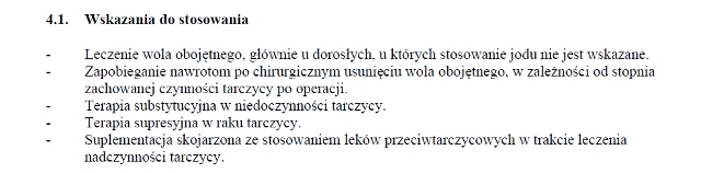 Wskazania wg ChPL