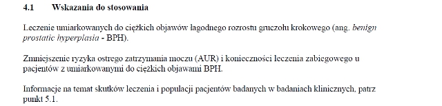 Wskazania wg ChPL