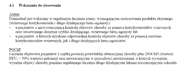 Wskazania wg ChPL