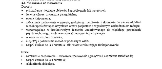 Wskazania wg ChPL