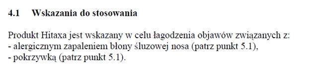 Wskazania wg ChPL