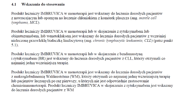 Wskazania wg ChPL