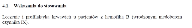 Wskazania wg ChPL
