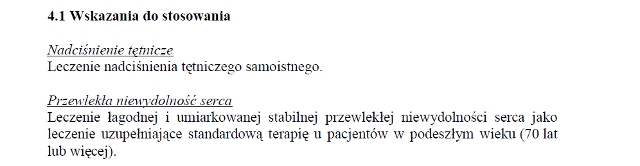 Wskazania wg ChPL