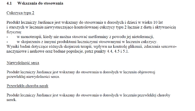 Wskazania wg ChPL
