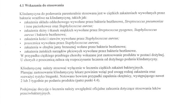 Wskazania wg ChPL