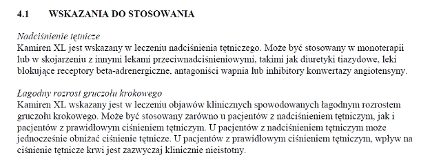 Wskazania wg ChPL