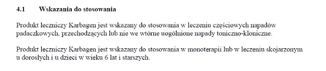 Wskazania wg ChPL