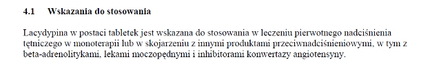 Wskazania wg ChPL