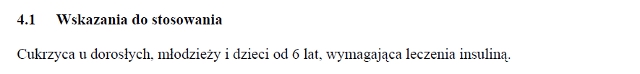 Wskazania wg ChPL