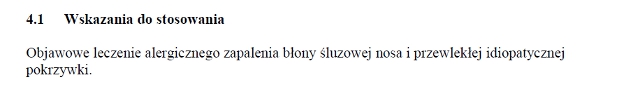 Wskazania wg ChPL