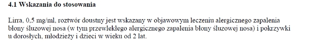 Wskazania wg ChPL