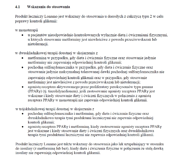 Wskazania wg ChPL