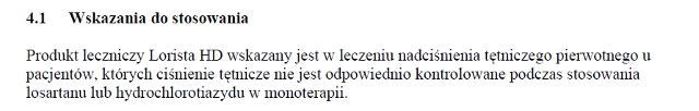Wskazania wg ChPL