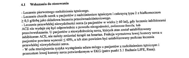 Wskazania wg ChPL
