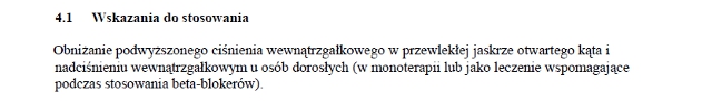 Wskazania wg ChPL